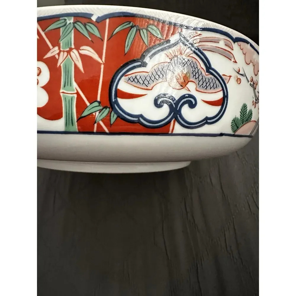 Vintage Georges Briard Heirloom Imari Fine China Large Serving Bowl Oriental 10" - Picture 12 of 16
